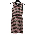 Milly  New York Vintage Original Shift Dress Women's‎ 2 Pink Black 100% Silk WX10 Photo 10