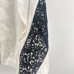 Escada Sport White Linen Lace Bomber Jacket Zip Up Black Collar‎ Size 44 L/XL Size L Photo 2