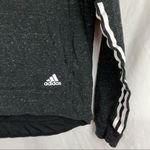 Adidas  Charcoal Grey Heathered Cropped Logo Hoodie Photo 4