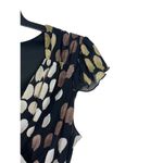 Y2K Soft Lined Mesh Paint Look Design Empire Tie Waist Lettuce Hem Dress 16 Black Photo 3