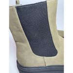 Lulus  Derrie Green Olive  Faux Leather Chunky Platform  Ankle Chelsea Boots # 9 Photo 5