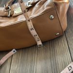 Michael Kors XL Hamilton Crossbody satchel Handbag tan pebble Leather chain Photo 13