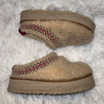 UGG  Tazz Braid Platform Slippers Natural Women's Size 7 Fuzzy Fur Lined Photo 0