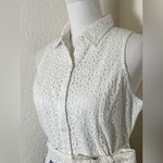 Boston Proper Mixed Media Eyelet Patchwork Print Fit and Flare Dress. Size S Photo 2