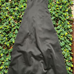 LAUNDRY Formal Strapless Open Back Satin Maxi Gown Size 8 Black Photo 0