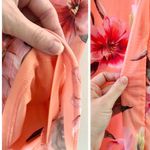 AFRM Ariana Floral Mesh Sleeveless Midi Dress, (Peach Pastel) Deep V Photo 4