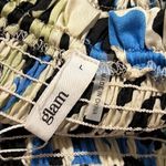 Glam  large up and away shorts in blue elastic waist ruffle satin feel bottom nwt Photo 4