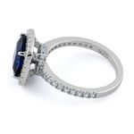 Sterling Silver SIZE 6 925  Cushion Cut Blue Spinel CZ Ring Photo 3