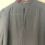 Mulberry  vntg black 100% silk button detail crop blouse sz UK 12 US 8 Photo 3