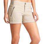 Athleta Khaki Trekkie Cuffed Low Rise Hiking Shorts Women’s 2 Tan Stretch Photo 0