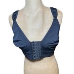 Womens Black Front Closure Comfort Support Bra Racerback Adjustable Straps XL Photo 1