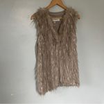 Anthropologie  Faux Fur Shag Furry Vest Brown Large Photo 1