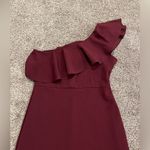 Lulus Lulu‘s maroon/red one shoulder dress Photo 7