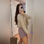 Anthropologie Troubadour Cropped Crochet Bottom Sweater Tan Wool Cashmere Photo 6