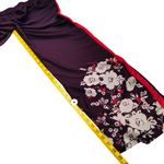 Aerie Floral Wide Leg Pants Size Medium Womens Burgundy Red Trousers Lightweight Photo 5