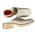 Burberry Suede and Wooden Clogs Authentic Photo 2