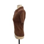 Anthropologie Moth Polo Sweater Short Sleeve Chenille Brown Tan Size XS Photo 4