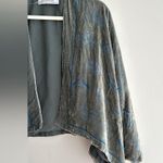 ZARA  Collection Velvet Floral Cardigan, Green/Blue, Size Medium Photo 4