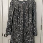 Dress the Population  Bailey Long Sleeve Knee length Silver Sequin Dress XL NWT Photo 2