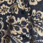 Talbots  Floral Metallic Button Cardigan Sweater Black Gold L Cotton Blend‎ Photo 4