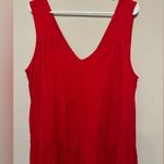 Quince 100% Organic Cotton Gauze Tiered Maxi Dress Wild Cherry Size L Red Size L Photo 5