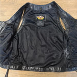 Harley Davidson Black Leather Vest with Lace Photo 7