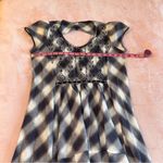 Free People  high-low short sleeve plaid dress embroidered keyhole opening size M Photo 8