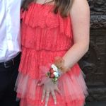 Pink Ruffle Tulle Mini Dress Size M Photo 3