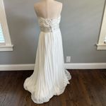 Jasmine Couture Strapless Wedding Dress Pleated Skirt Size 8 Sequins Beaded White Photo 7