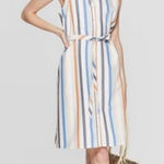 A New Day A New Day Cotton Striped Sleeveless Shirt Dress Size Small Photo 0