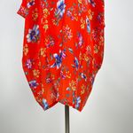 Johnny Was NWOT  Floral Oversize Short Sleeve Top Blouse Women Size S Red V-Neck Photo 5