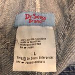 Dr. Seuss Women’s  Brand Cat‎ in the Hat denim jean shorts overalls sz L Photo 8
