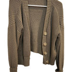 Maurice's  Sage Green Cropped Chunky Knit Button Front Cardigan Sweater Small Photo 0