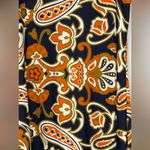 JUDE CONNALLY Beth Dress Retro Paisley Floral Navy Orange Size Small Photo 3