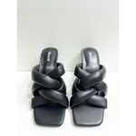Abound  Sandals Size 6.5‎ Black Square Toe Woven Slip On High Heels Photo 1