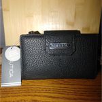 Nautica Womens Black RFID Protection Trifold Wallet With ID Window & Card Slots Photo 3