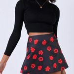 Princess Polly Black Red Floral Skirt Photo 0