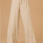 Altar'd State  Holis Striped Linen Set in Natural and Black Photo 5