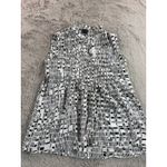 Theory  Sleeveless Silk Shirt Size L Geometric Print Pleated Front Minimalist Photo 2