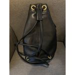 Anne Klein Leather  II Vintage Bucket Bag Purse Handbag Matte Gold Accents EUC Photo 3