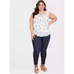 Torrid  Blueberry White Crinkle Chiffon Sheer Pintuck Tank 00 M/L NWT Photo 6