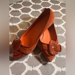 Via Spiga Flats with Decorative Buckle cinnamon suede excellent coquette girl Orange Size 7 Photo 4