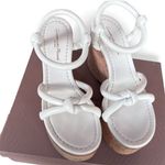 Gianvito Rossi  Alma Knotted Leather Ankle-Strap Platform Sandal Size 38 Photo 4