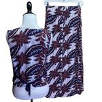 Faith Vintage Rayon Hawaiian Button Up Vest (Small) & Skirt (Medium) 2 PC Outfit Photo 6