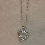Silver Heart Rhinestone Necklace Photo 2