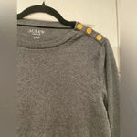 J.Crew  Women’s Long Sleeve Crew Neck Cotton Perfect Fit Tee Gold Buttons Size L Photo 6
