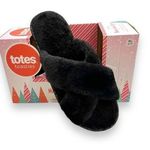 TOTES Black Toasties Memory Foam Slippers Women's XL (9 Photo 0