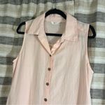 Kaktus Pale Pink‎ Linen Blend Button Front Dress Size Medium Pink Photo 2
