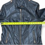 Apt. 9  Black Leather Jacket with‎ Stand-Up Collar and Fitted Silhouette Photo 3