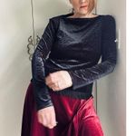 Y2K Velvet Burnout Long Sleeve Top Size Medium Fringe Gothic Grunge Whimsygoth Black Photo 9